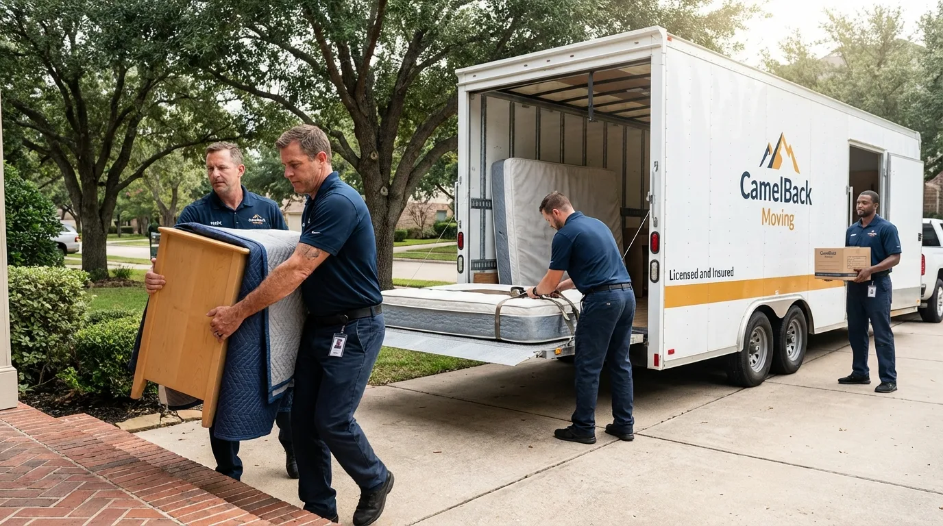 Crew loading residential truck for cross-state move from Ossipee, NH